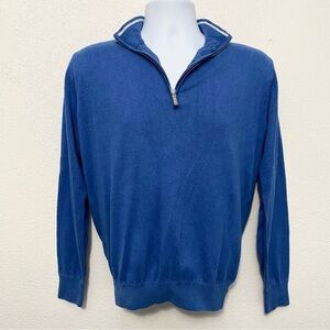 Peter Millar Classic Blue Zip-Up Sweater